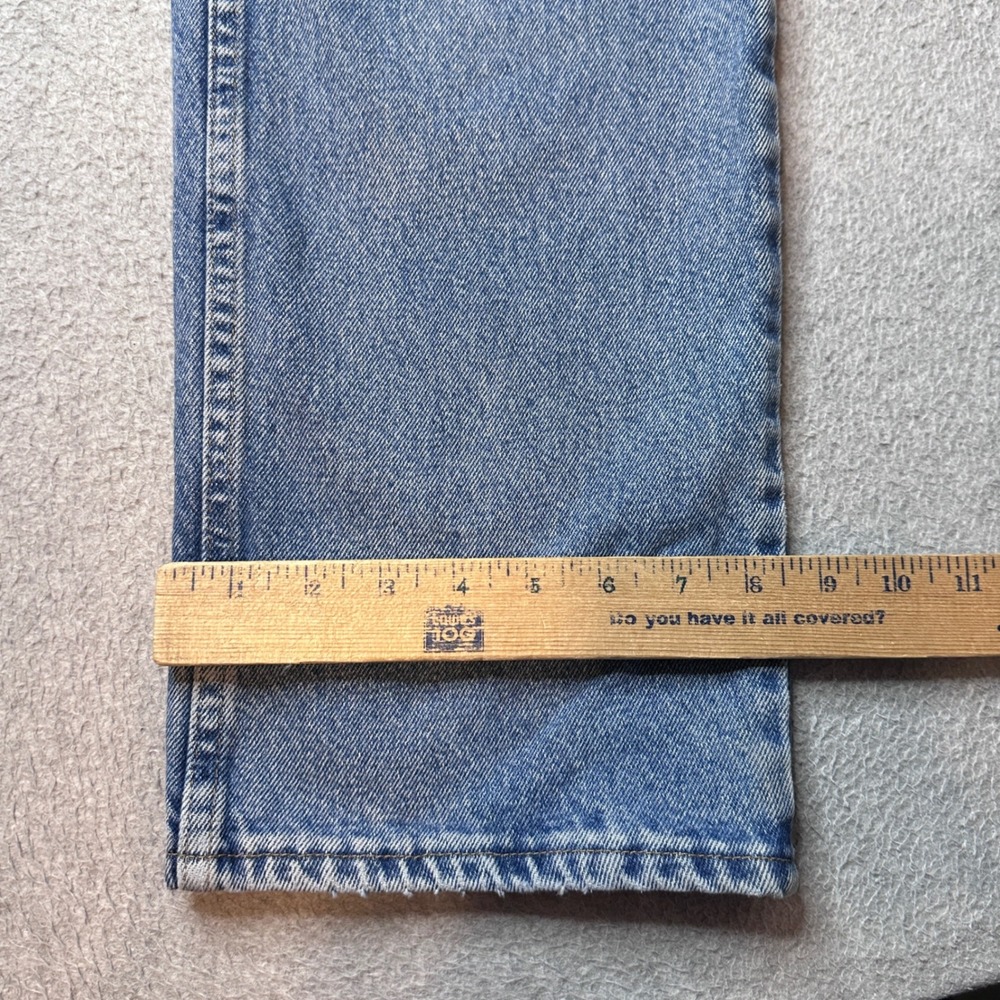 Wrangler Jeans Mens 34x30 Blue Regular Fit Straight Leg Distressed Denim 96501DS - Picture 9 of 11